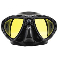 Маска для плавання Marlin ERGO BLACK + YELLOW LENS для плавання, підводного полювання, дайвінгу, снорклінгу