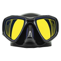 Маска для плавання Marlin TRITON BLACK + YELLOW LENS для плавання, підводного полювання, дайвінгу, снорклінгу