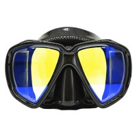 Маска для плавання Marlin TURBO BLACK + YELLOW LENS для плавання, підводного полювання, дайвінгу, снорклінгу