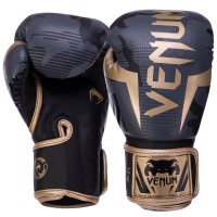 Рукавички боксерські шкіряні на липучці VENUM ELITE BOXING VN1392-535 10-12 унцій камуфляж