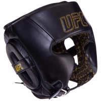 Шолом боксерський у мексиканському стилі шкіряний UFC PRO Prem Lace Up UHK-75057 S-2XL чорний