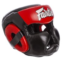 Шолом боксерський з повним захистом шкіряний FAIRTEX HG13-CLOSE M червоний