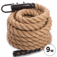 Канат спортивний для лазіння з кріпленням COMBAT BATTLE ROPE Sparta FI-0910-9 9м коричневий