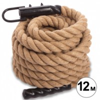 Канат спортивний для лазіння з кріпленням COMBAT BATTLE ROPE Sparta FI-0910-12 12м коричневий