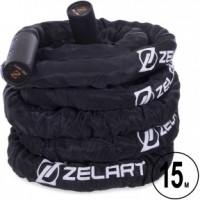 Канат для кросфіту, перетягування та боротьби Sparta COMBAT BATTLE ROPE FI-2631-15 15м чорний