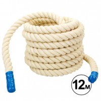 Канат для кросфіту, перетягування та боротьби Sparta COMBAT BATTLE ROPE R-6227-12 12м білий